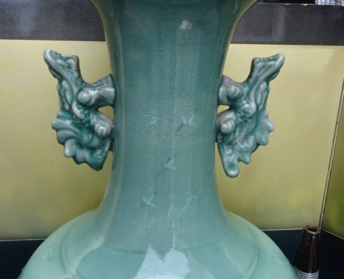 花瓶 高麗青磁 Yahoo!オークション 花器 - 飾り壺 青磁 透かし