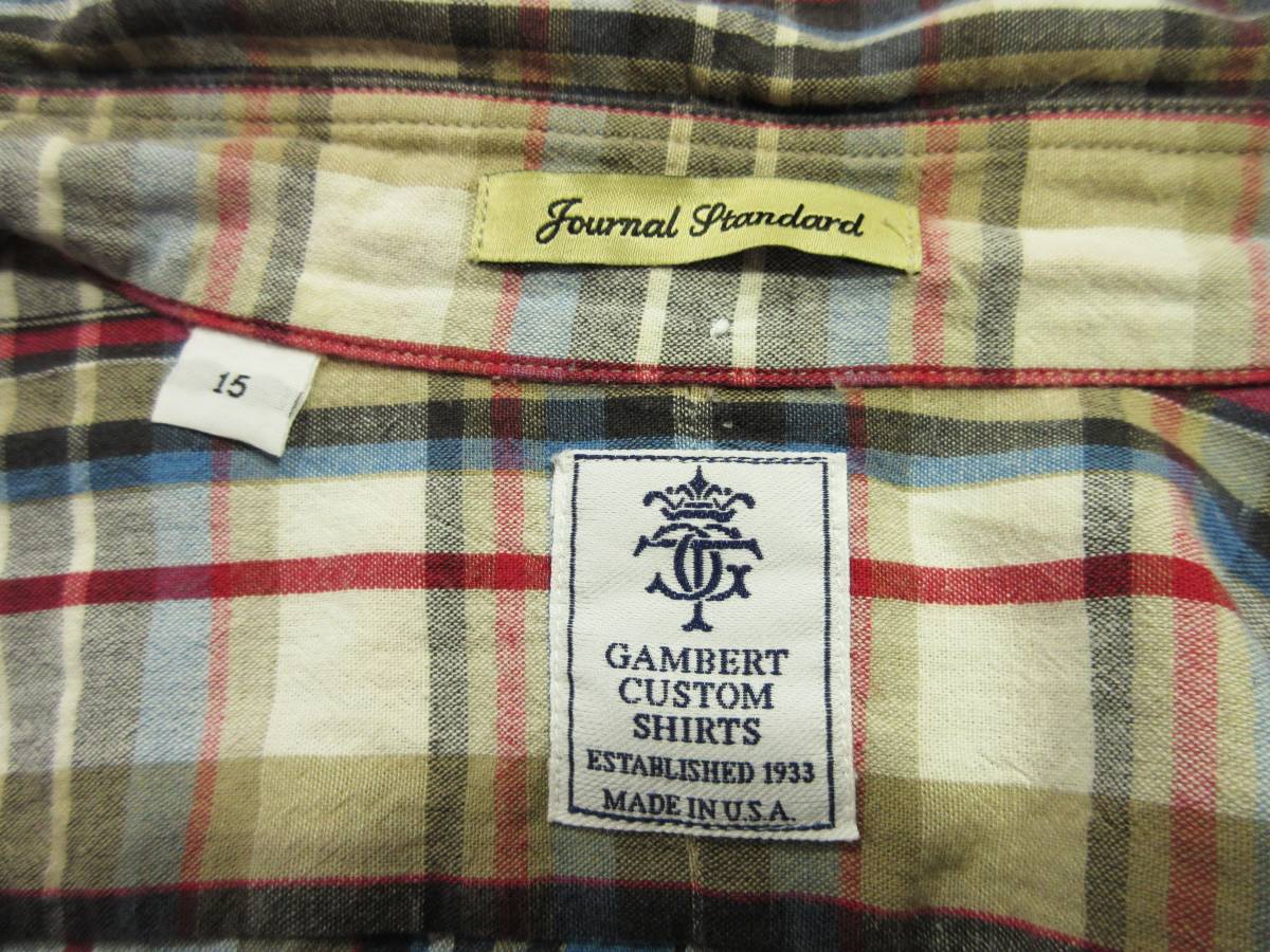 ジャーナルスタンダード別注GAMBERT CUSTOM SHIRTネルシャツ ジャーナルスタンダード別注GAMBERT CUSTOM SHIRTネルシャツ