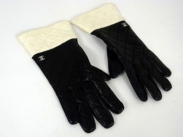 1円 □美品□ CHANEL シャネル ココマーク マトラッセ ラムスキン 手袋 