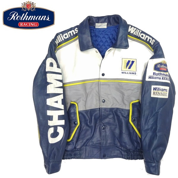 超激得，格安 ロスマンズ ウィリアムズ オフィシャルライセンス オールレザージャケット size L WILLIAMS ROTHMANS GRAND PRIX(F1)｜売買されたオークション情報、yahooの商品情報をアーカイブ公開 - オークファン F1