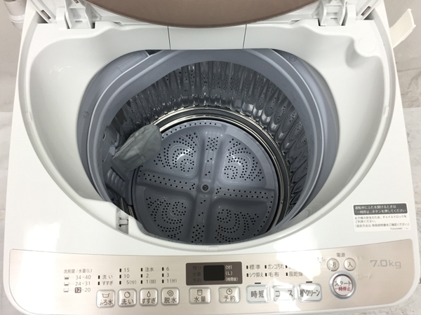 中古 SHARP シャープ ES-KS70U 全自動 洗濯機 7.0kg 2019年製 家電 楽