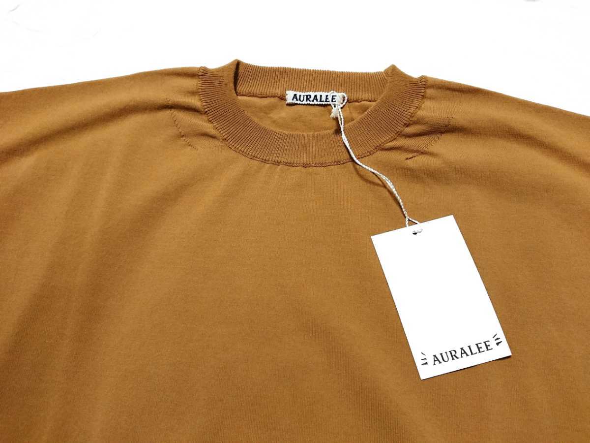未使用タグ付】AURALEEオーラリー☆SUPER HARDTWIST KNIT BIG TEE 