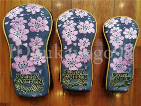 50e 3本セット スコッティキャメロン ヘッドカバー ウッド用1W・3W・5W ドライバー フェアウェイウッド ユーティリティ ゴルフ ピンク色_1