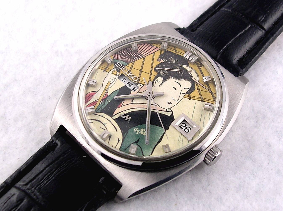 OH済 LM ロードマチック 23石 ガラス新品 自動巻 1975年物 ブルー 