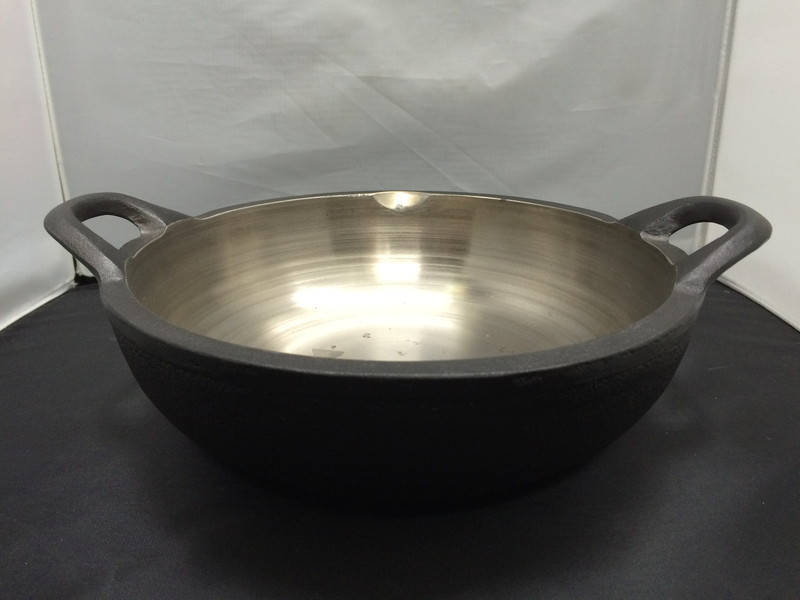 使用感あり】山王堂/久慈砂鉄 天麩羅鍋 26cm/栞付き/ ◇3101/西伊場店