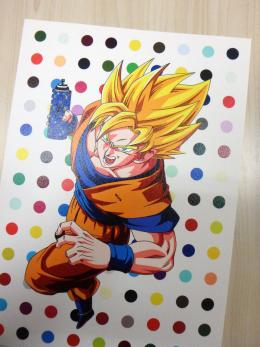 DEATH NYC Hand Signed LARGE Print COA Framed 16x20in Goku DEATH