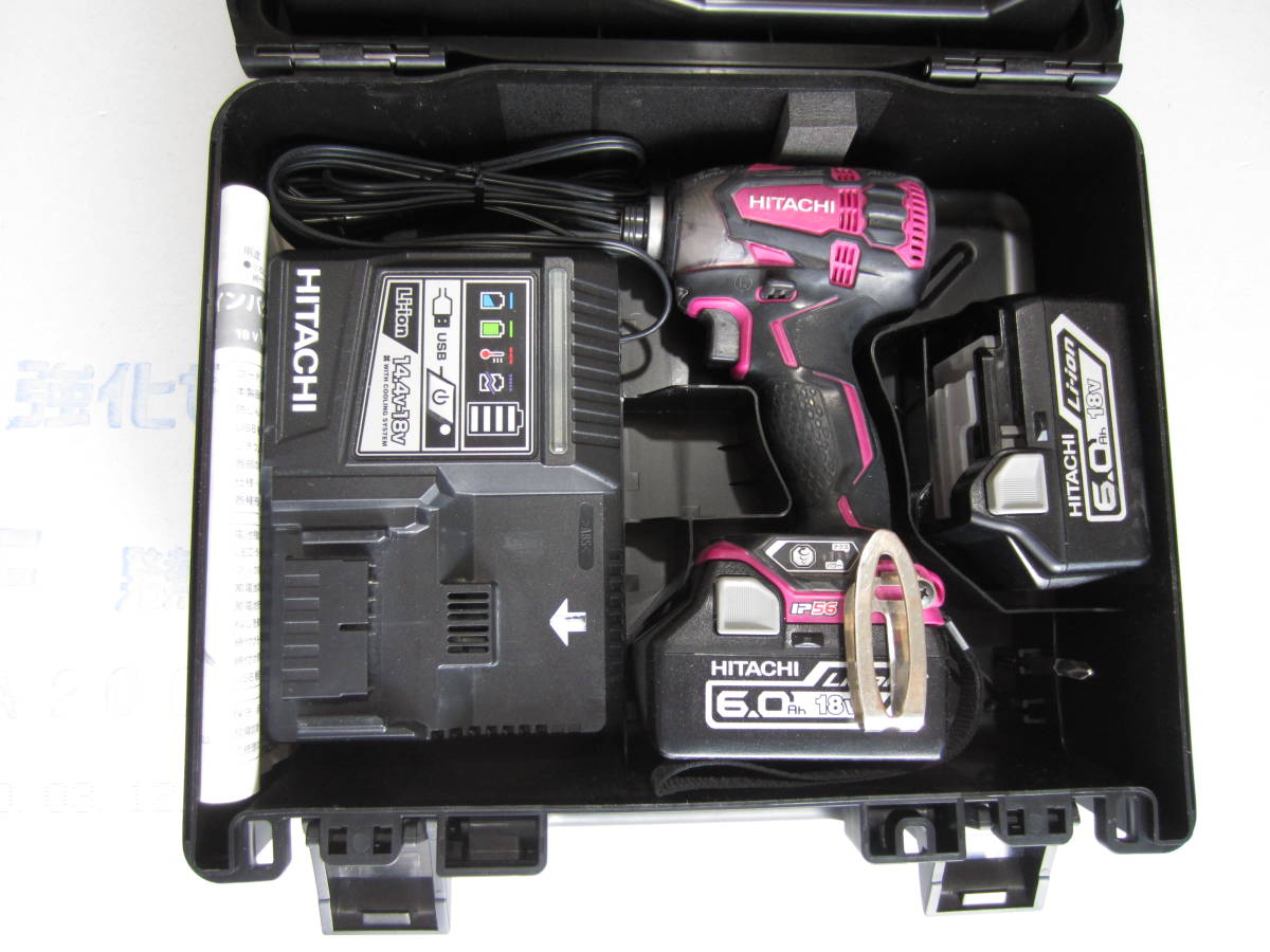  HiKOKI 日立 インパクトドライバ WH18DDL2 18V 6.0Ah バッテリー２個 ケース(本体)｜売買されたオークション情報、yahooの商品情報をアーカイブ公開 - オークファン インパクトドライバ