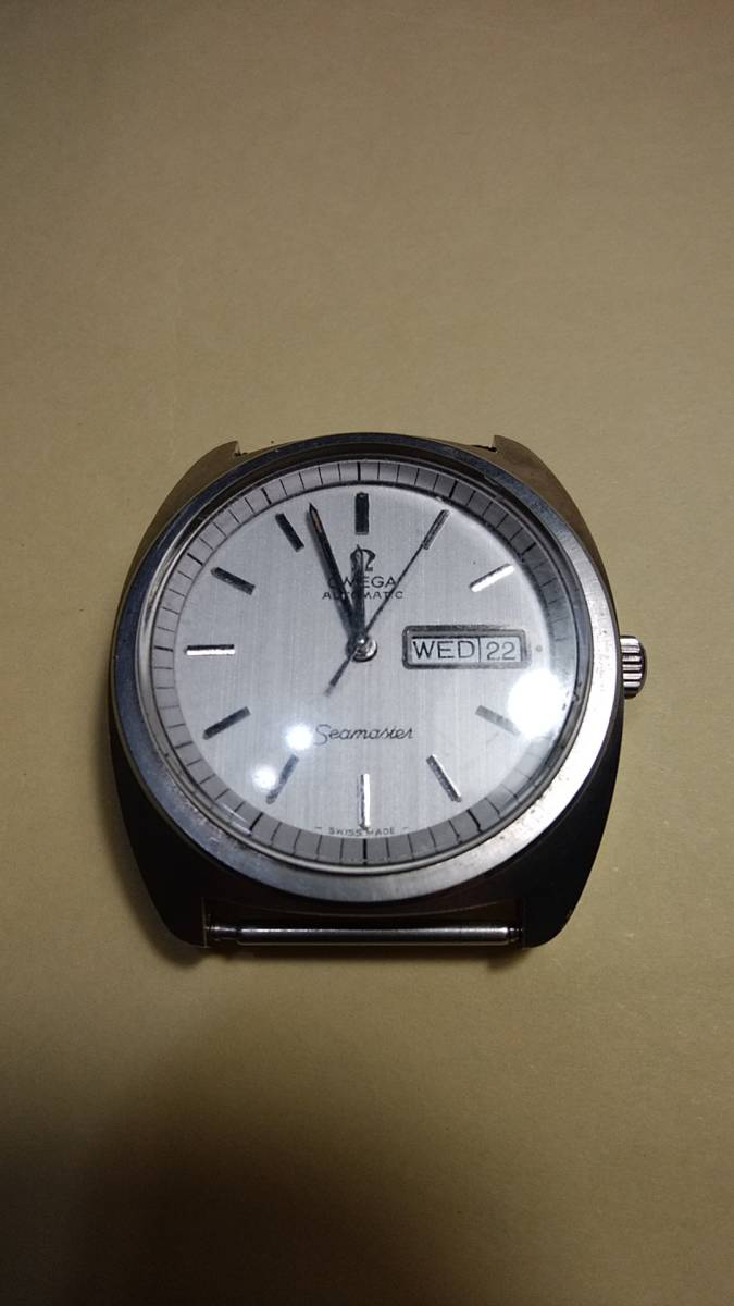 男性用 オメガ シーマスター ジャンク 自動巻 3針 日付曜日カレンダー プラ風防 本体のみ  OMEGA VINTAGE SEAMASTER 3針 自動巻き 腕時計 ジャンク OMEGA オメガ