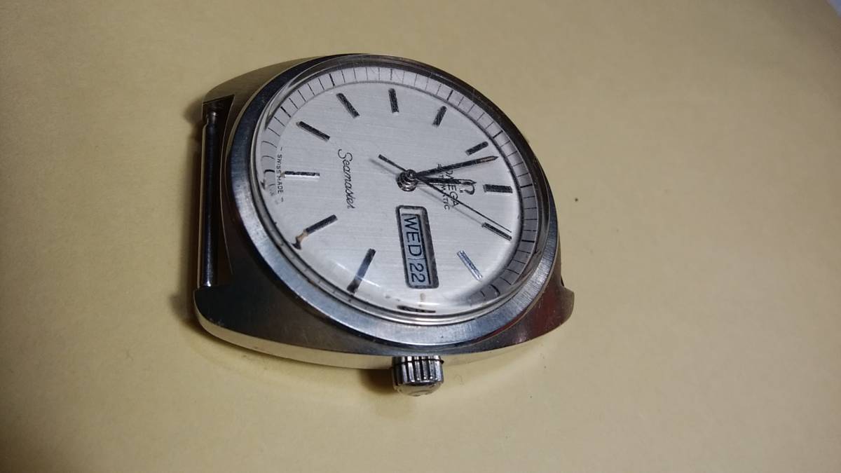 男性用 オメガ シーマスター ジャンク 自動巻 3針 日付曜日カレンダー プラ風防 本体のみ  OMEGA VINTAGE SEAMASTER 3針 自動巻き 腕時計 ジャンク OMEGA オメガ