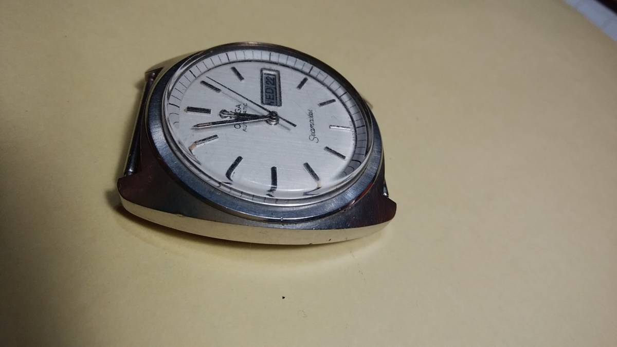 男性用 オメガ シーマスター ジャンク 自動巻 3針 日付曜日カレンダー プラ風防 本体のみ  OMEGA VINTAGE SEAMASTER 3針 自動巻き 腕時計 ジャンク OMEGA オメガ