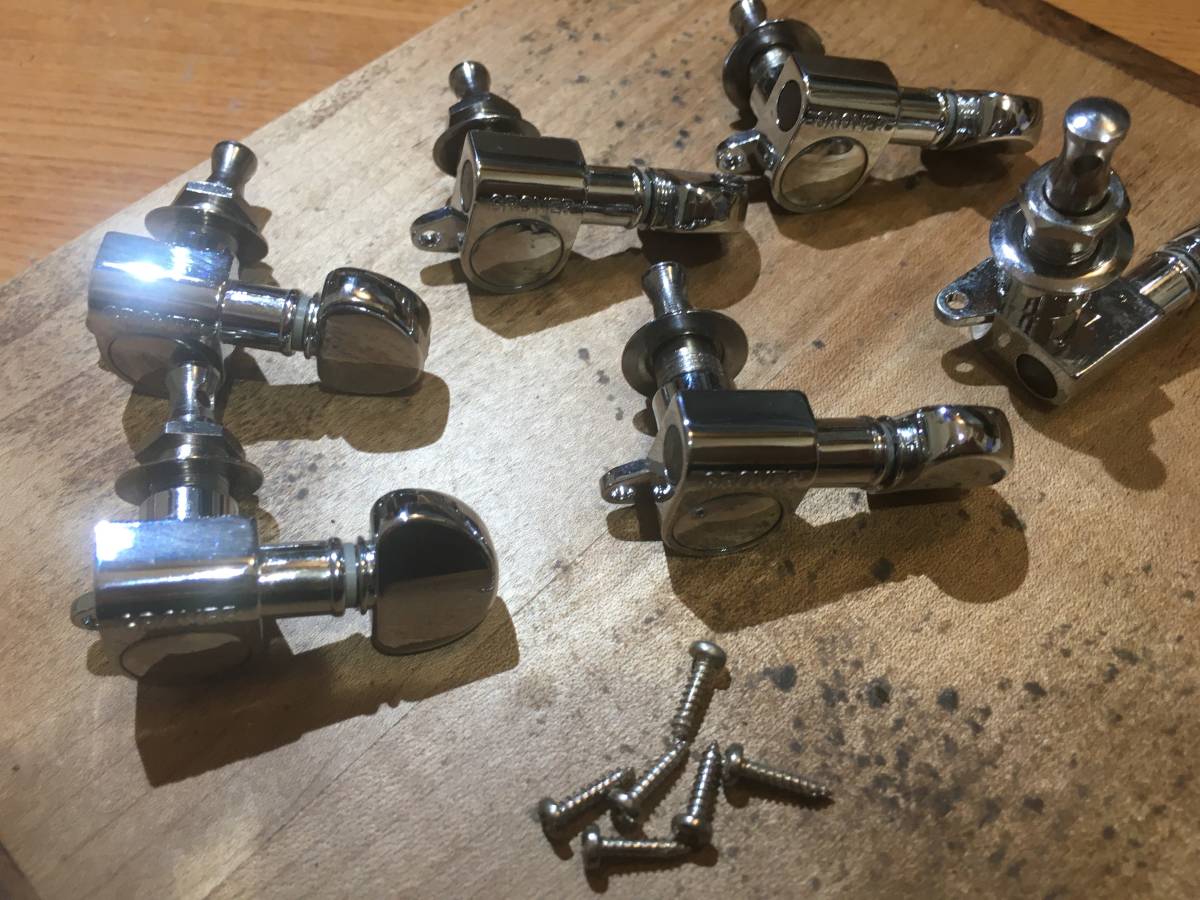 Grover 205C6 Mini Rotomatic Tuners - 6-In-line - Chrome_1