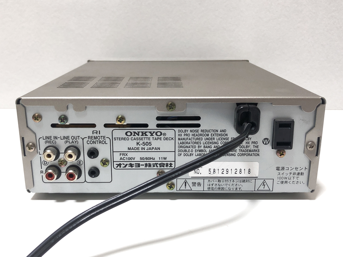 ONKYOオンキョー ステレオ カセットデッキ K-505TX 日本製品 ジャンク