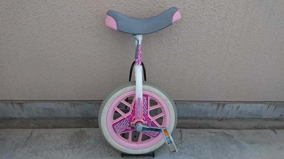 ブリジストン 一輪車 14インチ スクエアクロウ ピンク スタンド付_2
