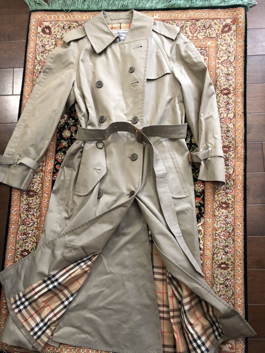 BURBERRY バーバリー ノバチェック トレンチ コート L XL 薄い カーキ