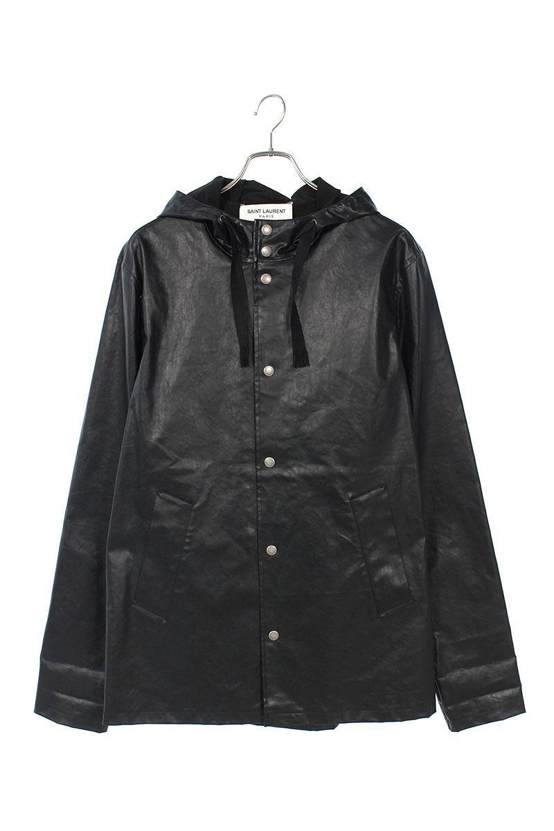 【SpecialPrice】サンローランパリ SAINT LAURENT PARIS 506546 Y226S コーティング加工 フーデットコート 48 ブラック 【6140_1】【01】