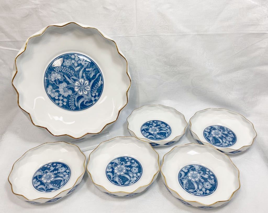 大倉陶園/OKURA 大皿 中皿 セット 深皿 平鉢 直径 25cm・14.5cm 金彩