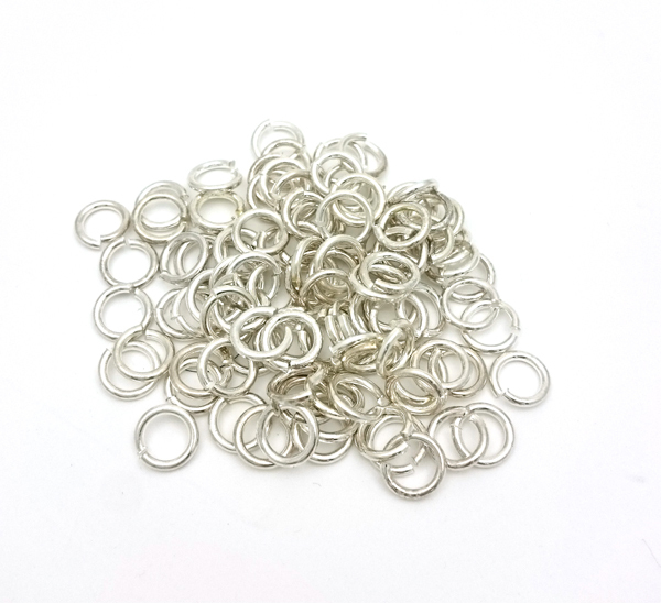 100個セット アクセサリーパーツ 丸カン シルバー色 1.1mm×7.5mm アクセサリーの制作/付け替え/リメイクに(金属加工、彫金 ...
