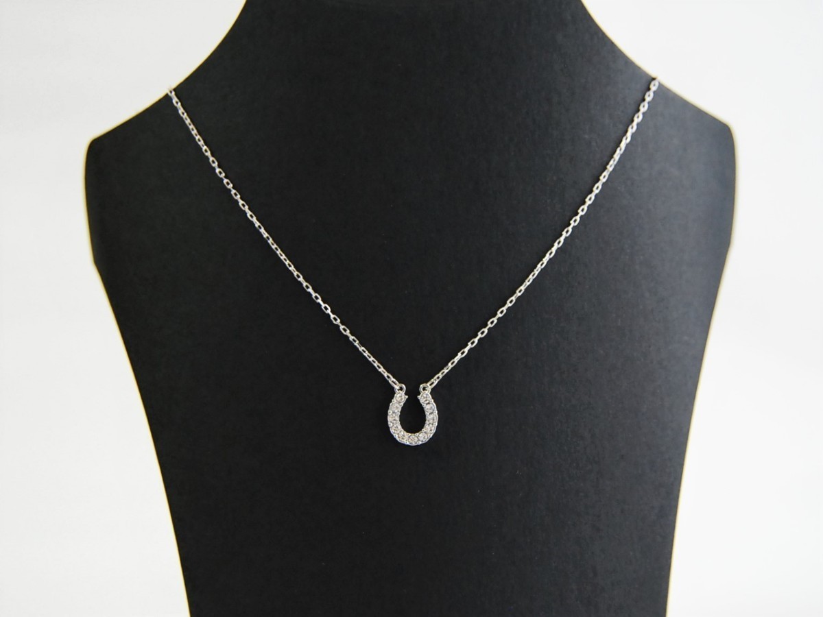 □【YS-1】 スワロフスキー ホースシュー ネックレス 馬蹄型 SWAROVSKI 