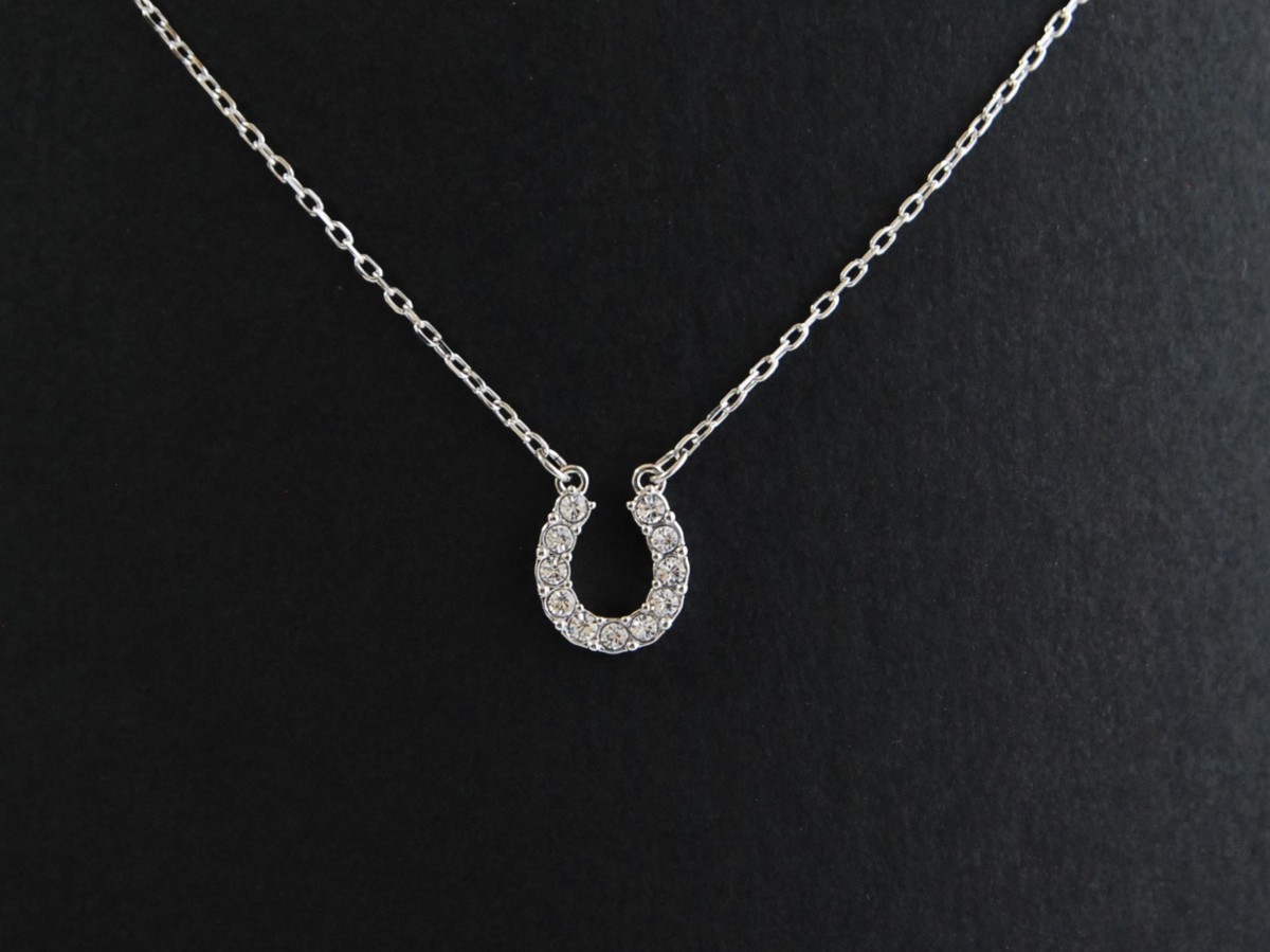 □【YS-1】 スワロフスキー ホースシュー ネックレス 馬蹄型 SWAROVSKI 