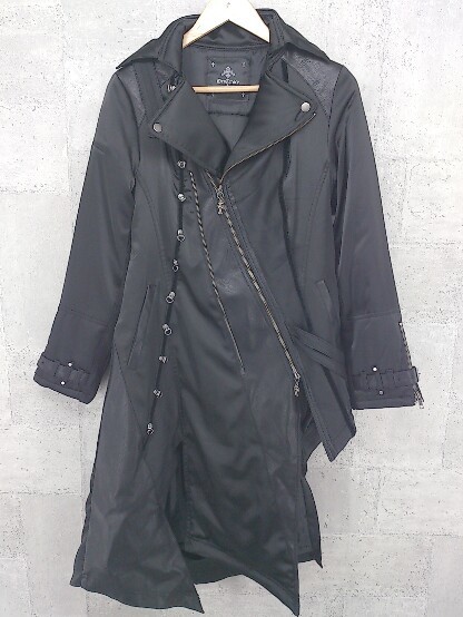 □ OZZ CROCE オッズクローチェ ダブルジップ 長袖 コート ブラック