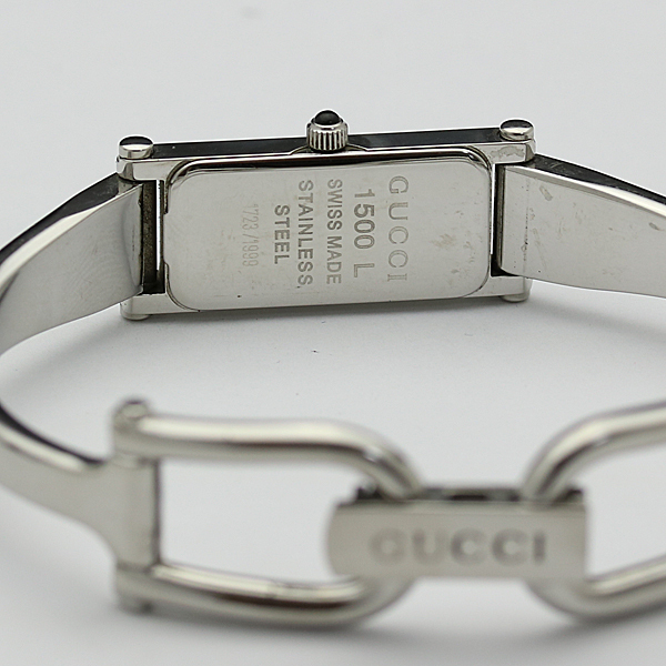 1円☆稼働品【GUCCI/グッチ】1500L 1Pダイヤ ブルーシェル文字盤
