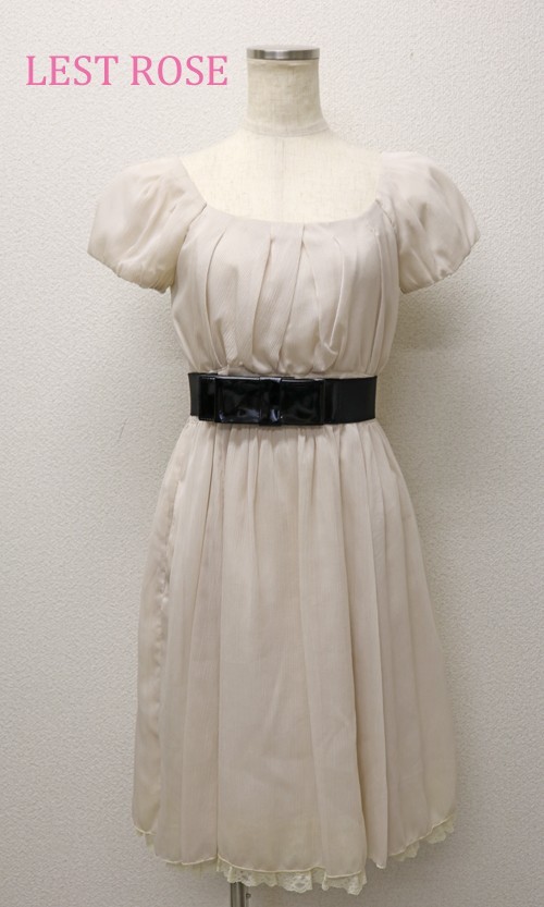 9386 L Est Rose レストローズ レディース ベルト付シフォンワンピース ベージュ サイズ2 ワンピース 売買されたオークション情報 Yahooの商品情報をアーカイブ公開 オークファン Aucfan Com