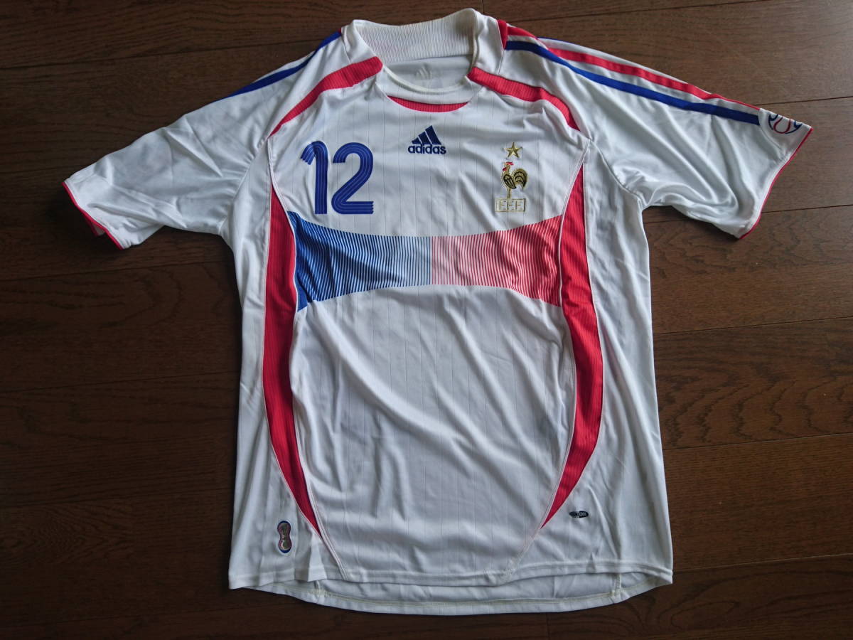 2002-04 白地に赤青 12番 アンリ HENRY FFF adidas サイズXL CLIMACOOL