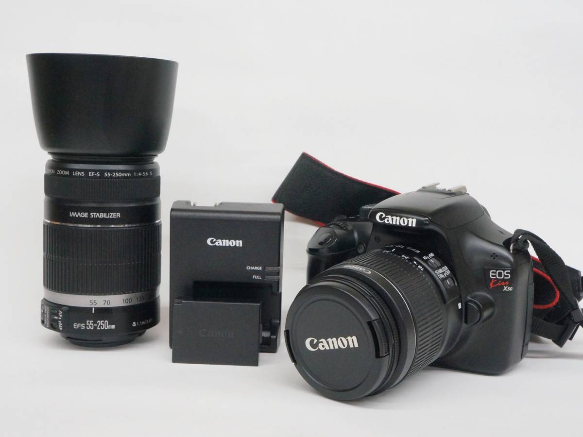 HOT，高品質】 □Canon EOS kiss x50 レンズキット EF-S18-55mm IS 