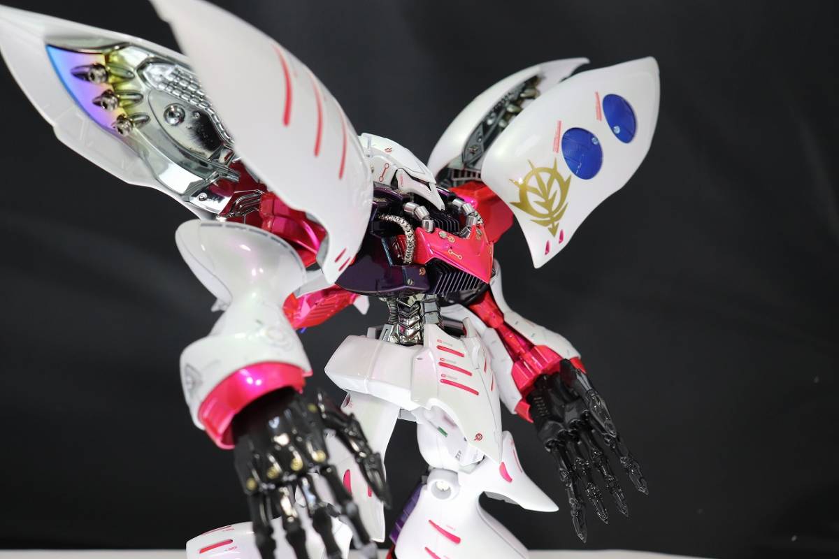 完成品 ◆ MG 1/100 キュベレイダムド キャンディー パール メッキ グロス 完成品 ◆ 改修完成品 焼鉄色