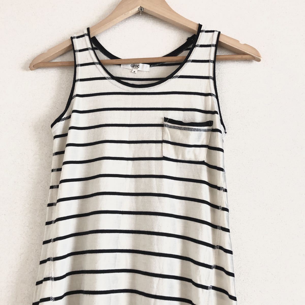 Ozocオゾック 爽やかボーダー マキシ丈 ノースリーブワンピースロングワンピース 株 ワールド ワンピース 売買されたオークション情報 Yahooの商品情報をアーカイブ公開 オークファン Aucfan Com