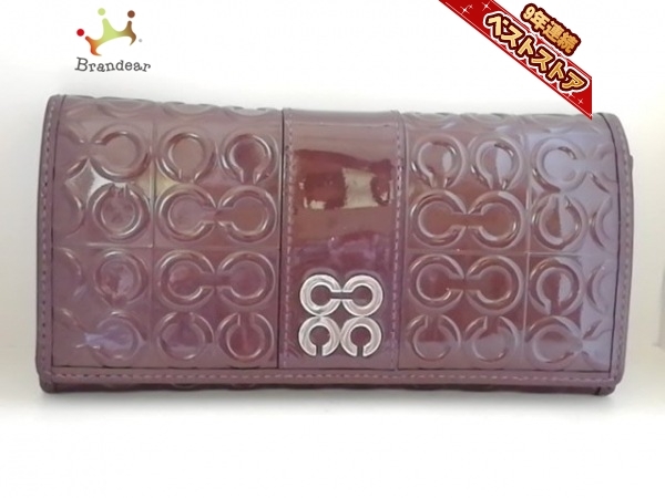 コーチ Coach 長財布 オプアート エナメル レザー パープル 財布 女性用財布 売買されたオークション情報 Yahooの商品情報をアーカイブ公開 オークファン Aucfan Com