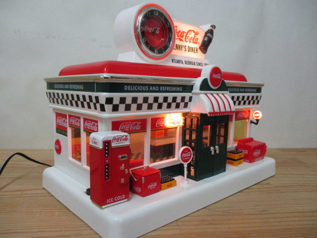 ♪コカ・コーラ DINER MINIATURE HOUSE ダイナーハウス ジオラマ 時計