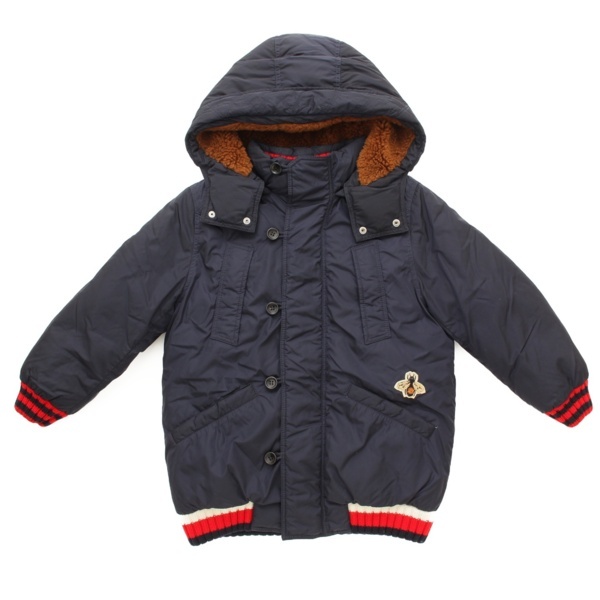 JP Gucci Kids フーデッド パデッドジャケット ブルー FARFETCH キッズ