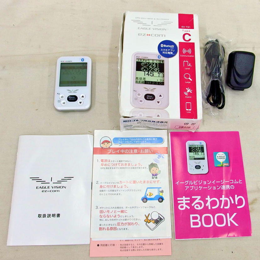 1円【中古】 EZ COM ゴルフナビ イーグル ビジョン GPSゴルフナビ 距離計測器 EAGLE VISION EV-731 初期化済 【82】