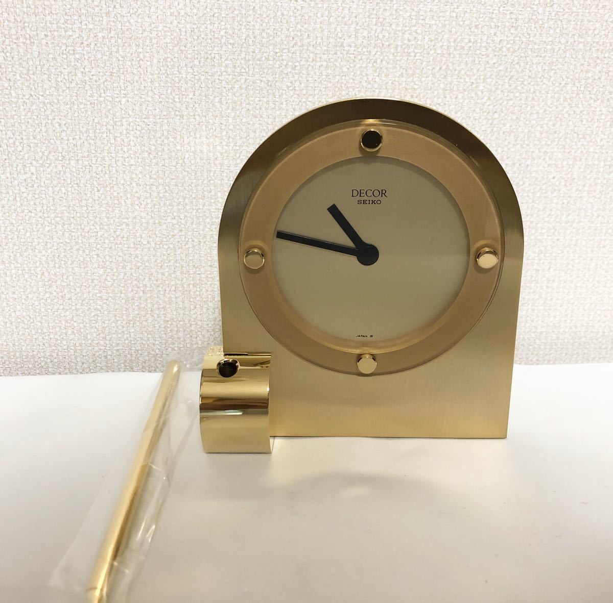 SEIKO セイコー DECOR 置時計 クォーツ ペン付き AZ838G ゴールド ⑥の