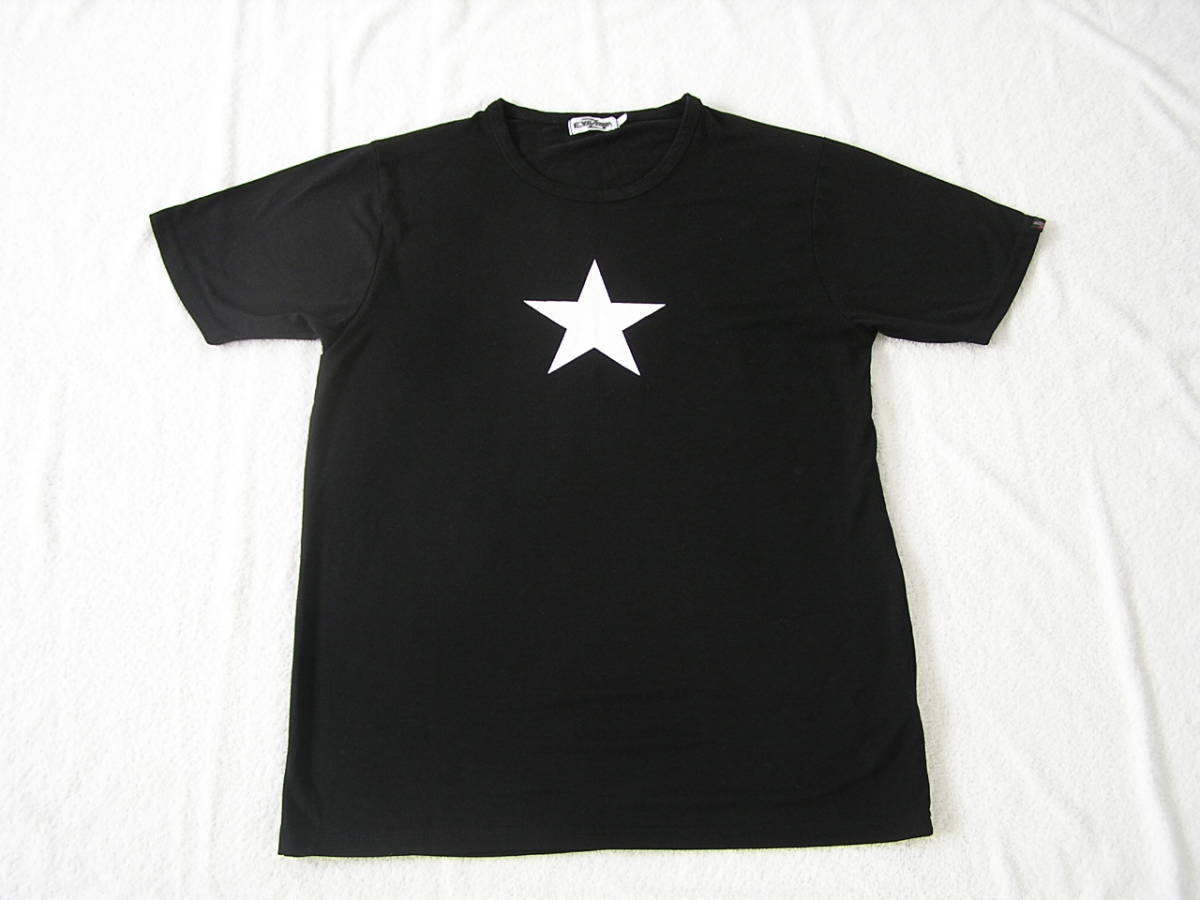矢沢永吉/E.YAZAWA/Tシャツ/黒×白の星マーク/サイズL