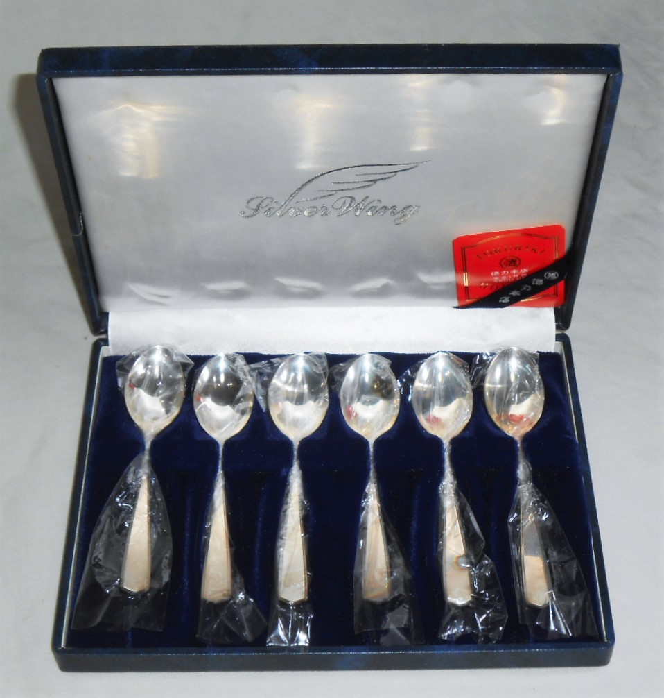 銀製 スプーン 徳力本店 6本 希少 STERLING SILVER 木箱入り