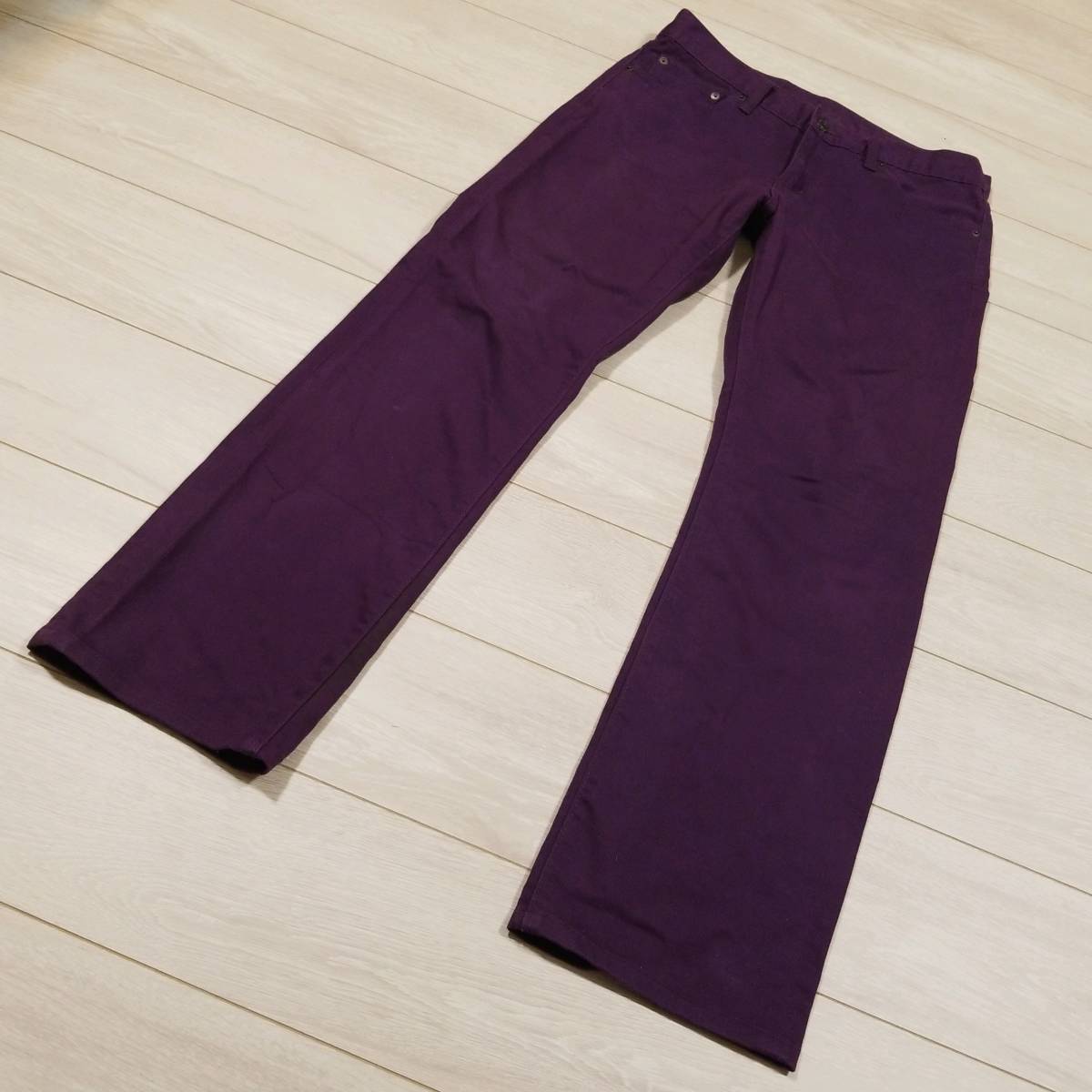 K601 UNIQLO ユニクロ スリム フィット 32 メンズ ストレート 紫系 
