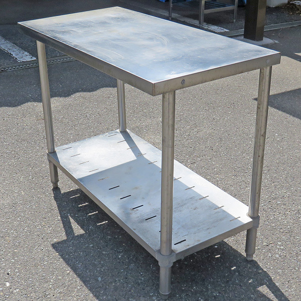 【中古品】マルゼンステンレス作業台〈飲食店向〉／調理台／50㎝×100cm×H82㎝／厨房用品