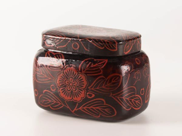古竹彫 山水家屋人物文 茶合 箱付 】 煎茶道具 竹工芸 茶器 茶量 仙媒