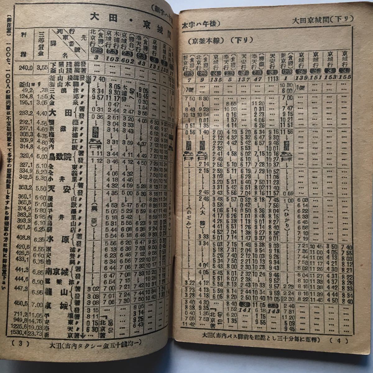 鮮満汽車時刻表 1940年5月 鮮満旅行案内社發行 釜山 大田 京城 平壌 安東 奉天 南満洲鐵道特急あじあ號掲載 時刻表 売買されたオークション情報 Yahooの商品情報をアーカイブ公開 オークファン Aucfan Com