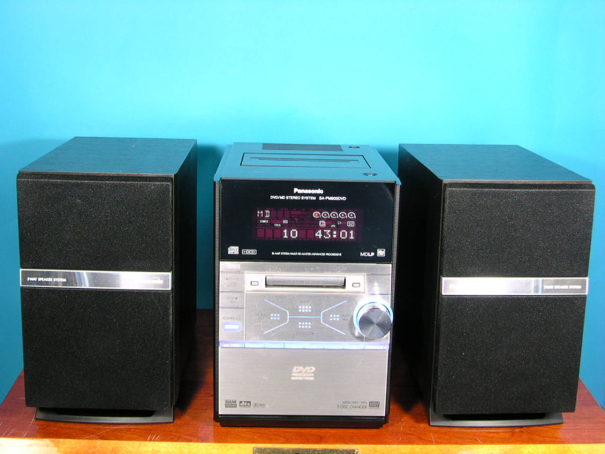 即決Panasonic高級5CD・DVD・MDコンポ SC-PM900DVD美品!! 即決