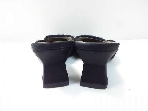 プラダ PRADA ミュール 35 化学繊維 黒 レディース 靴 サンダル プラダ レディース 35mm＊送込 wedge ダークブラウン×グリーン