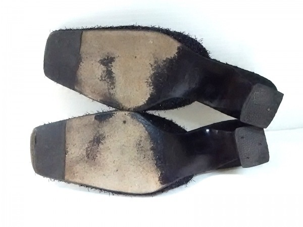 プラダ PRADA ミュール 35 化学繊維 黒 レディース 靴 サンダル プラダ レディース 35mm＊送込 wedge ダークブラウン×グリーン