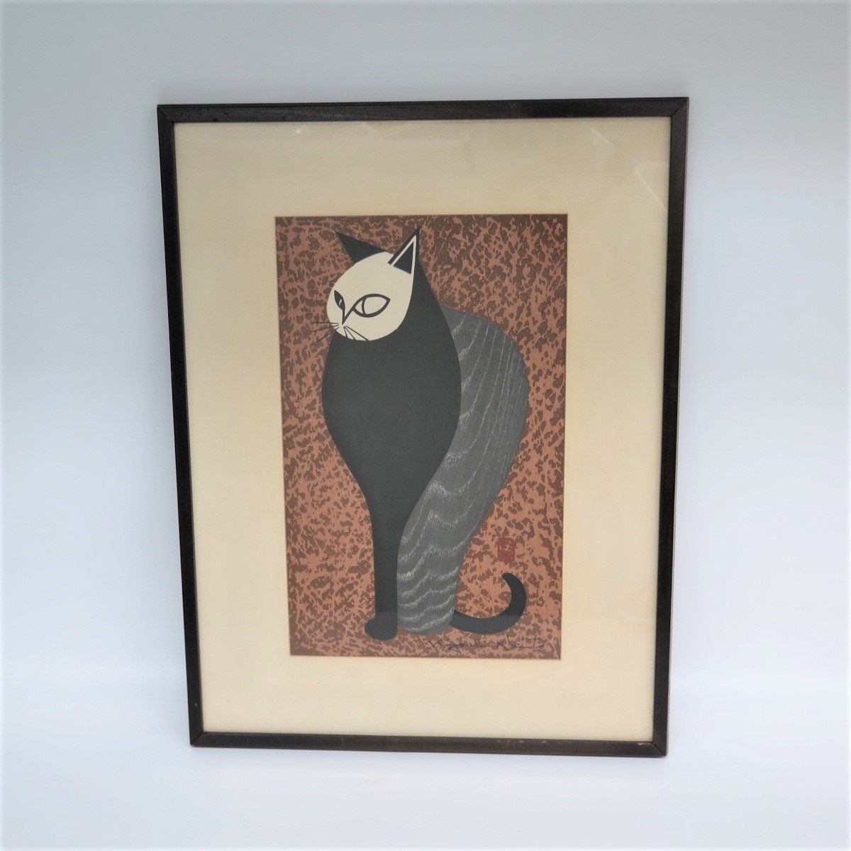 猫 版画 前向きな猫 銅版画 額あり 日 の暮らしを心地よくするハンドメイド