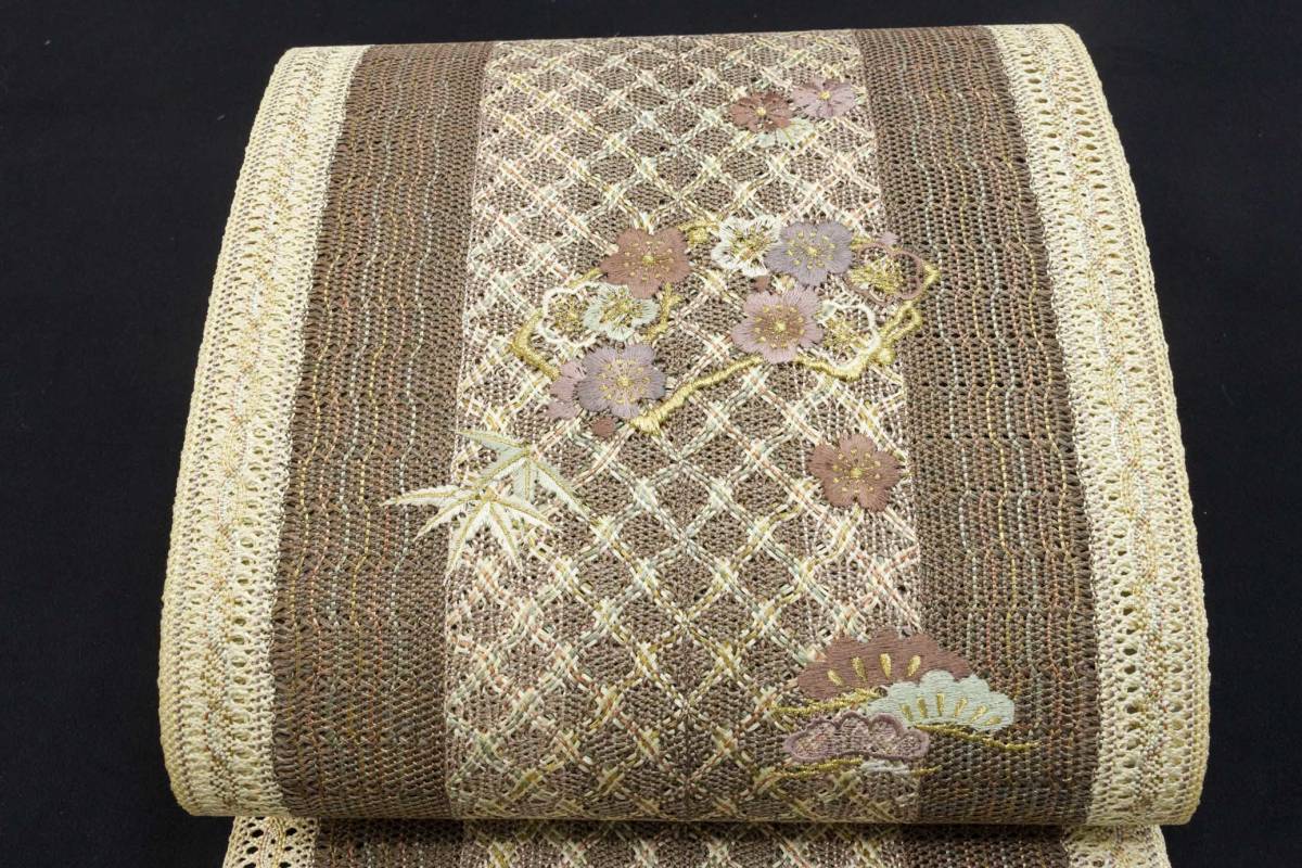 丹後の藤布 藤田織物 遊絲舎＞八寸名古屋帯 「藤八本」（白地に紺絣 