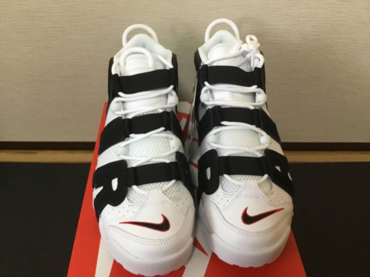 定価スタート】NIKE AIR MORE UPTEMPO WHITE/BLACK-VARSITY RED ナイキ 