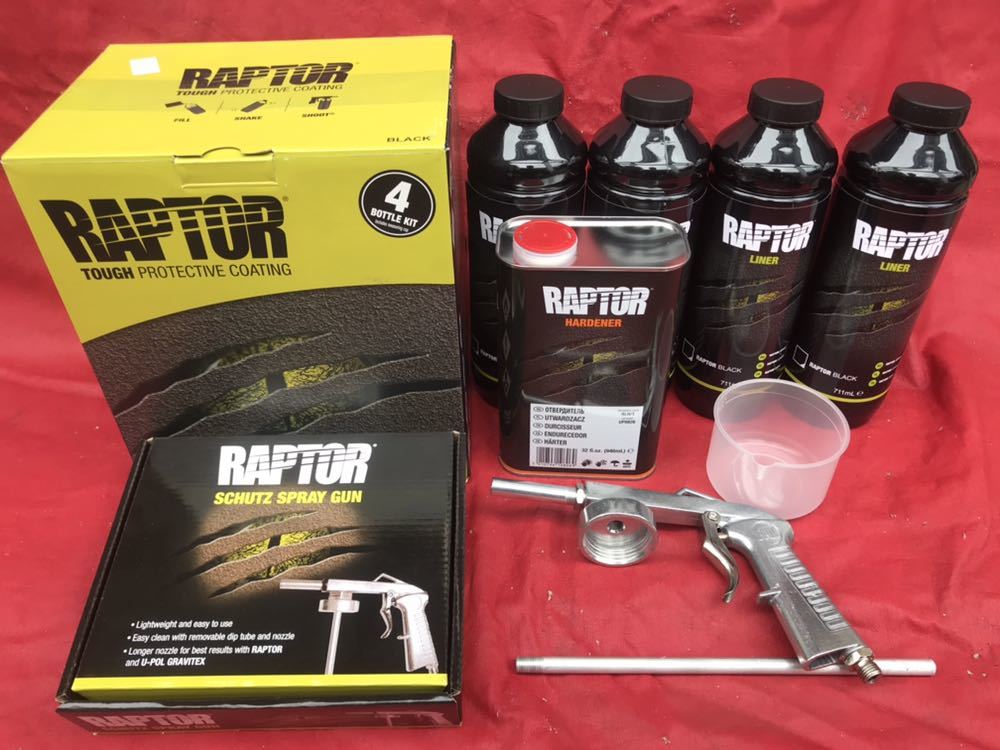 会員限定クーポン U-POLのRAPTOR LINER ブラック4L 塗装ガンセット