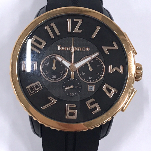 Tendence TENDENCE クロノグラフ テンデンス - 黒×金 ラバーベルト