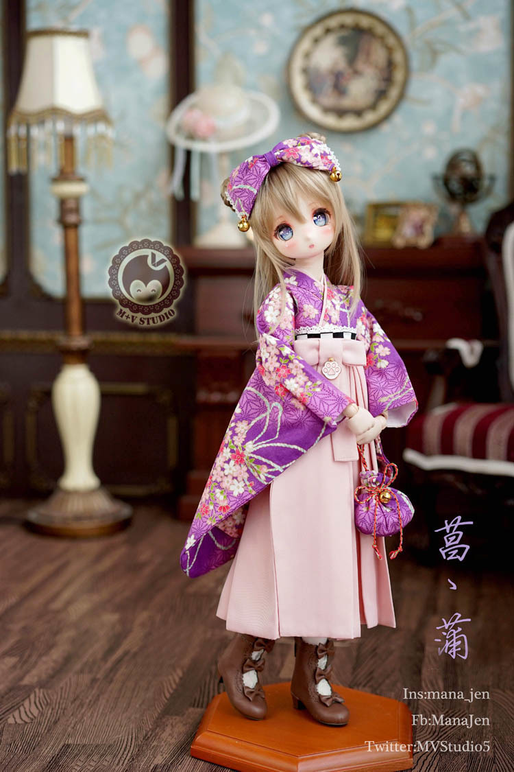 MSD、MDD大正ロマン和風卒業式メイド服袴９点セット★菖蒲